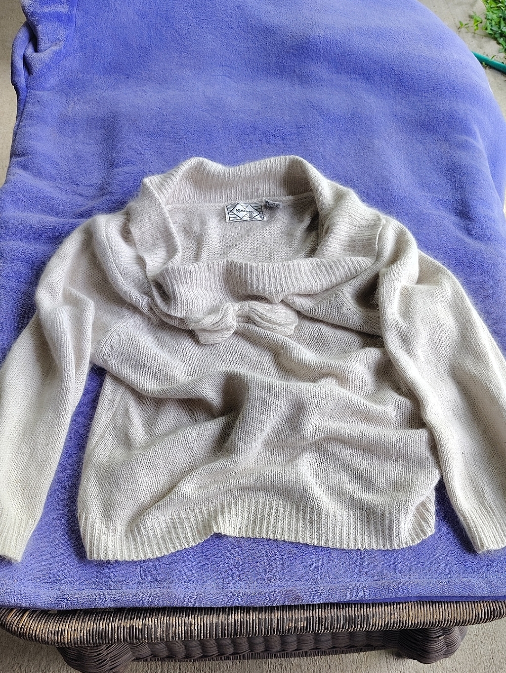 Soft Cream Cowl-Neck Sweater — Lightweight Relaxed Fit